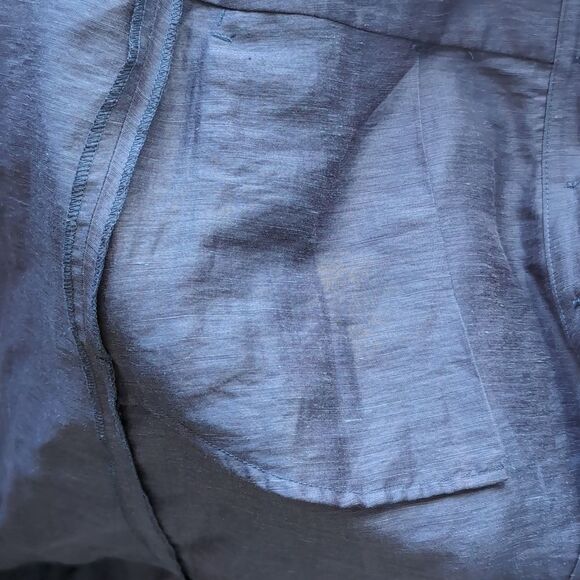 Reiss Hemp Linen Sleeveless Drop WaistShirt Midi Dress Navy  Size Small - Picture 5 of 13